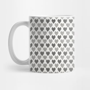 Black and White Neck Gator Black and White Hearts Pattern Mug